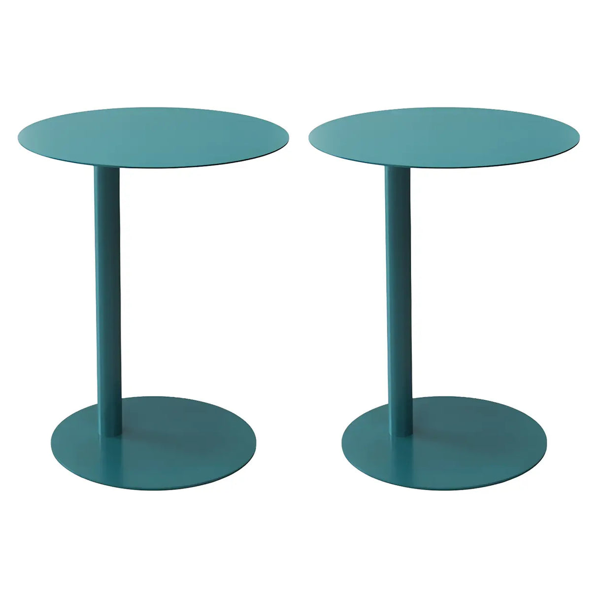 Colorful Round Metal C-Shaped Scandinavian Side Table Image - 21