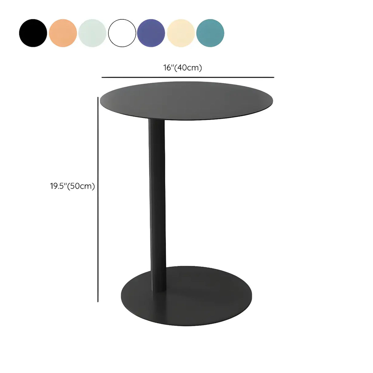 Colorful Round Metal C-Shaped Scandinavian Side Table
