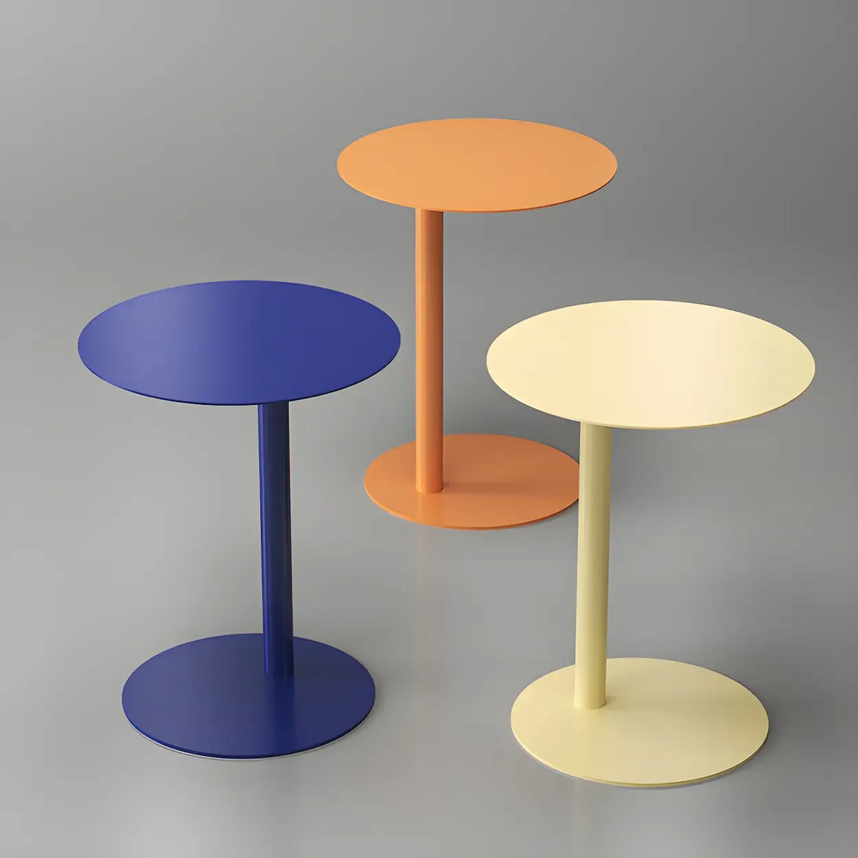 Colorful Round Metal C-Shaped Scandinavian Side Table Image - 7