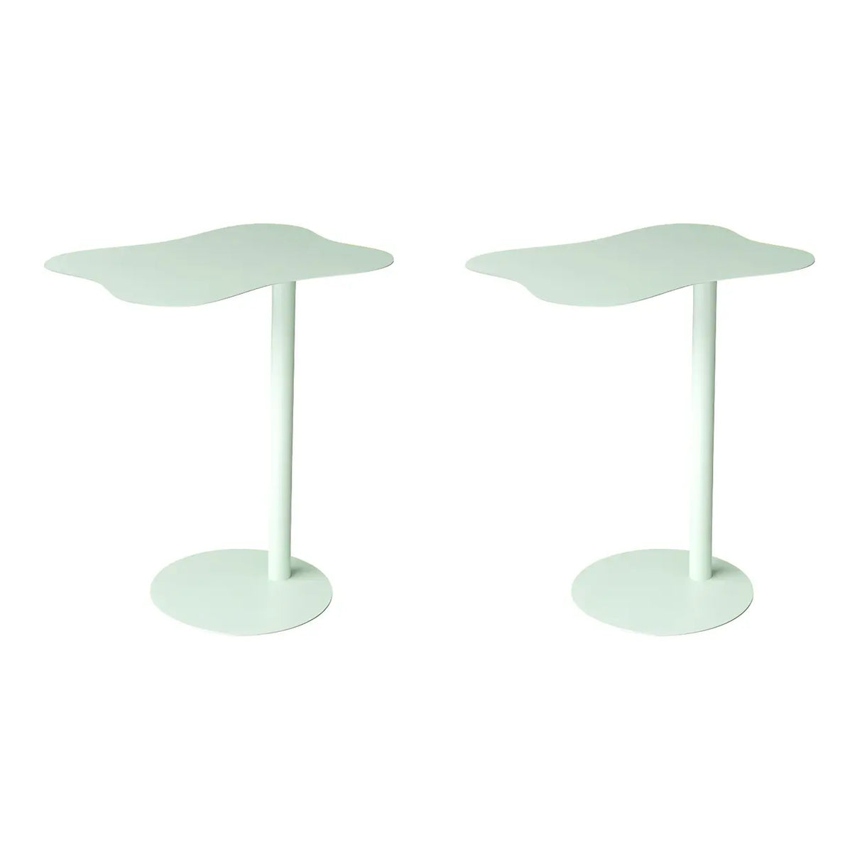 Colorful Wavy Metal Pedestal Top Glass End Table Image - 24