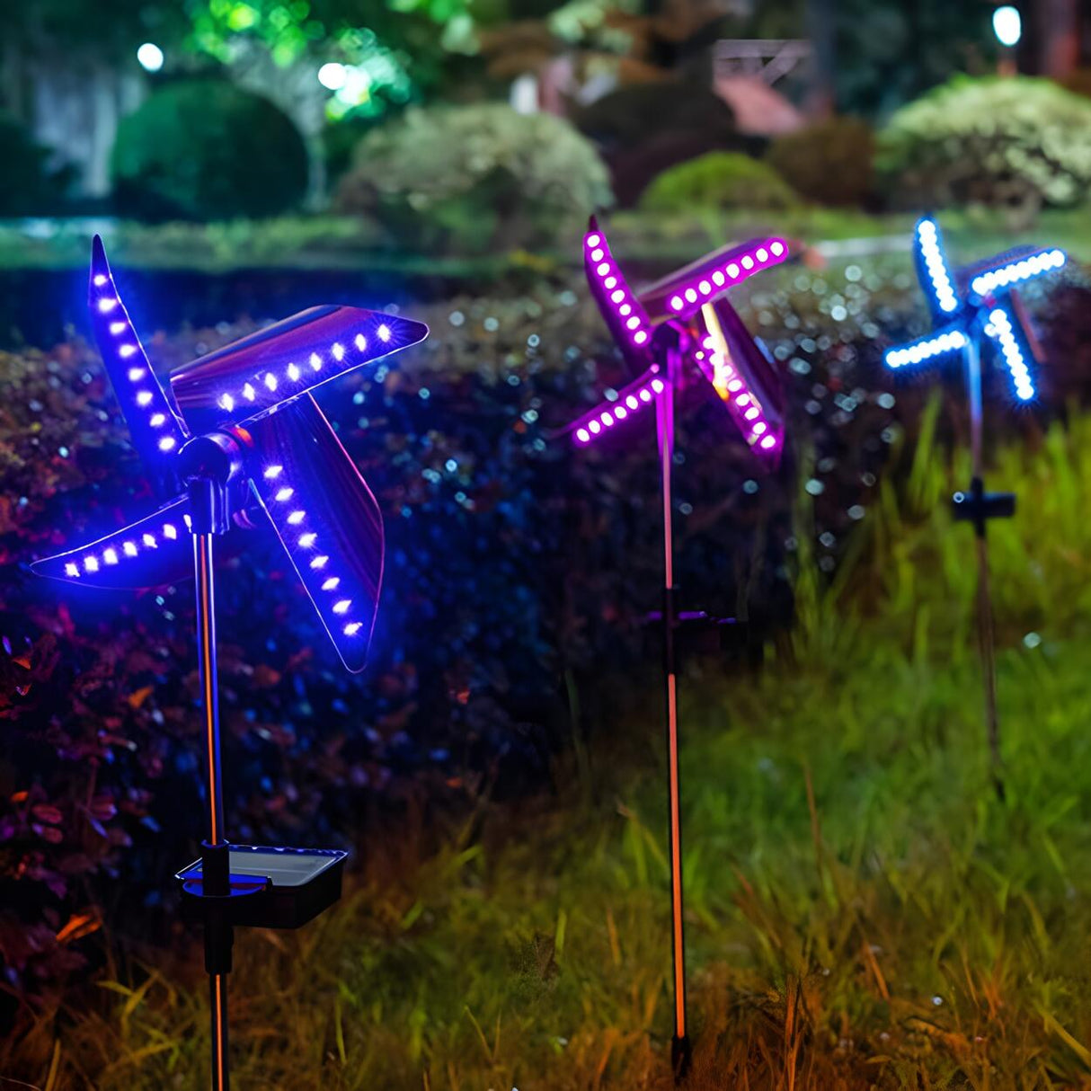 Colorful Windmill Garden Decorative Landscape Lighting Image - 2