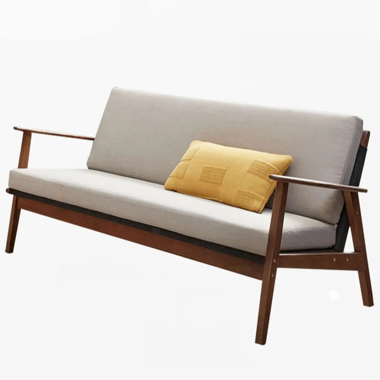 Comfortable Teak Beige Cushions and Pillow Patio Sofa Set Image - 8