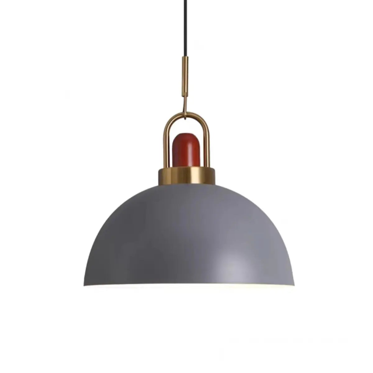 Commercial Industrial Orange Dome Metal Pendant Light Image - 10