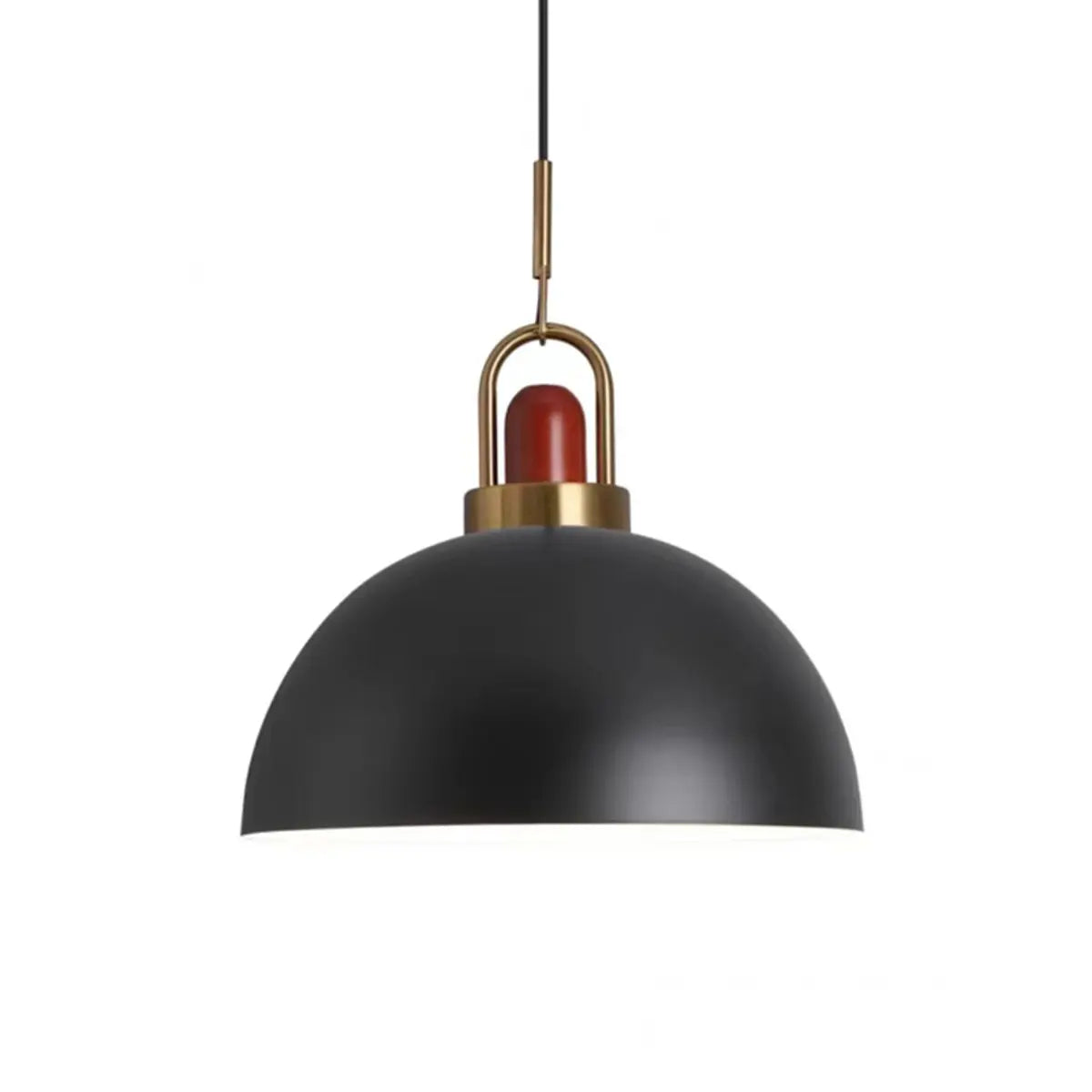 Commercial Industrial Orange Dome Metal Pendant Light Image - 11