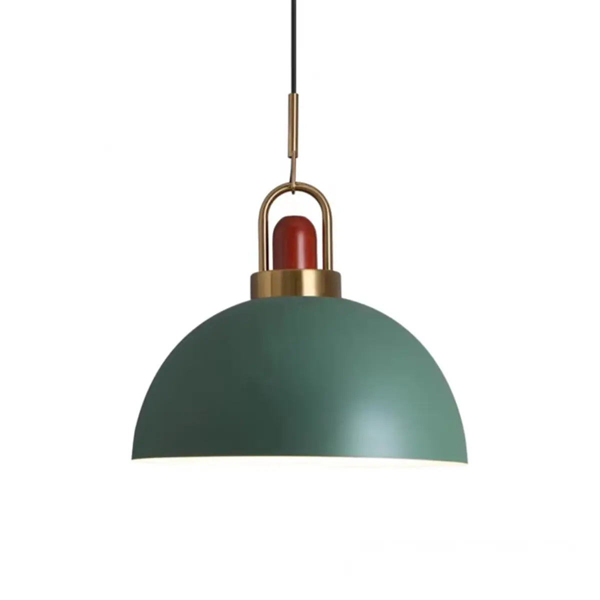 Commercial Industrial Orange Dome Metal Pendant Light Image - 12
