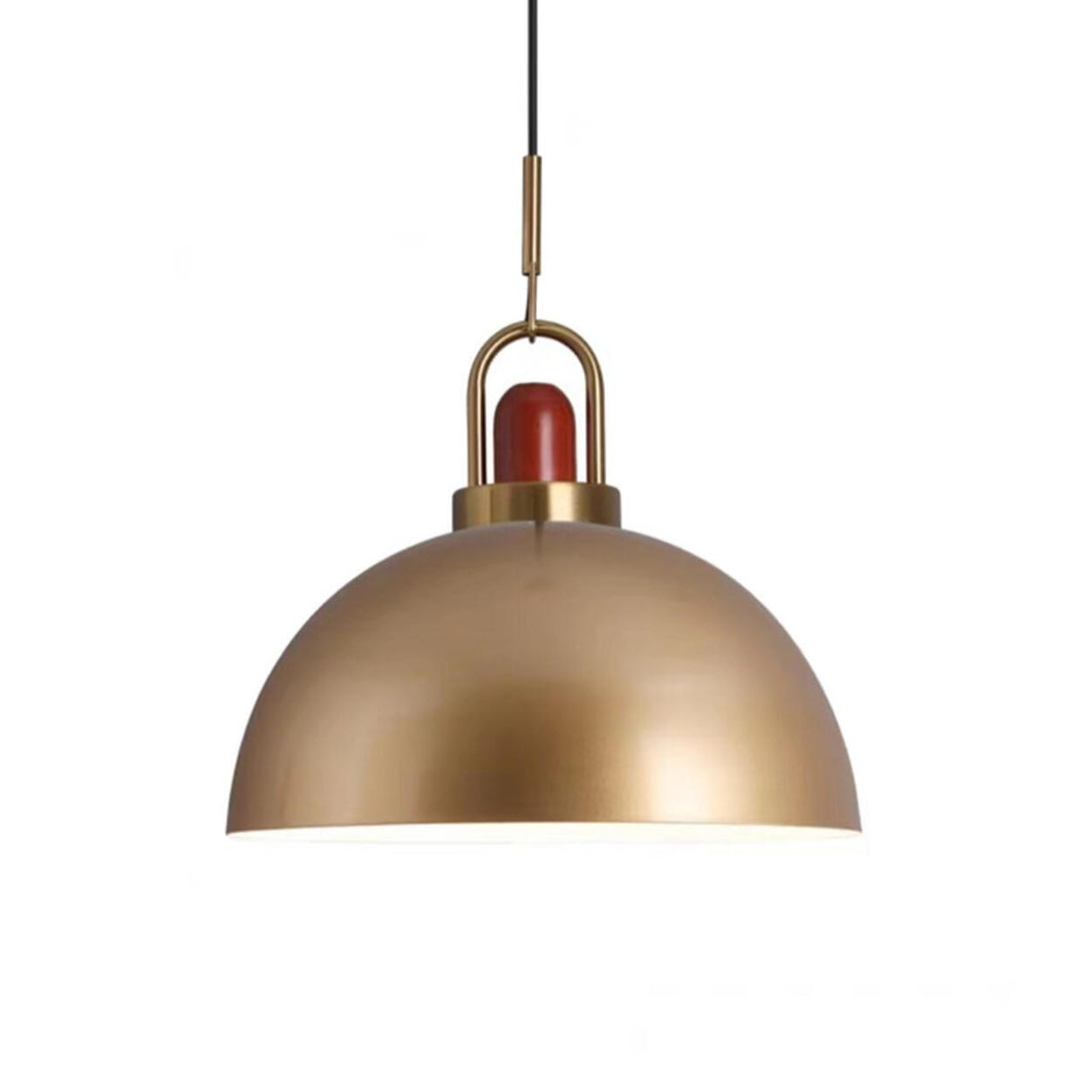 Commercial Industrial Orange Dome Metal Pendant Light Image - 13
