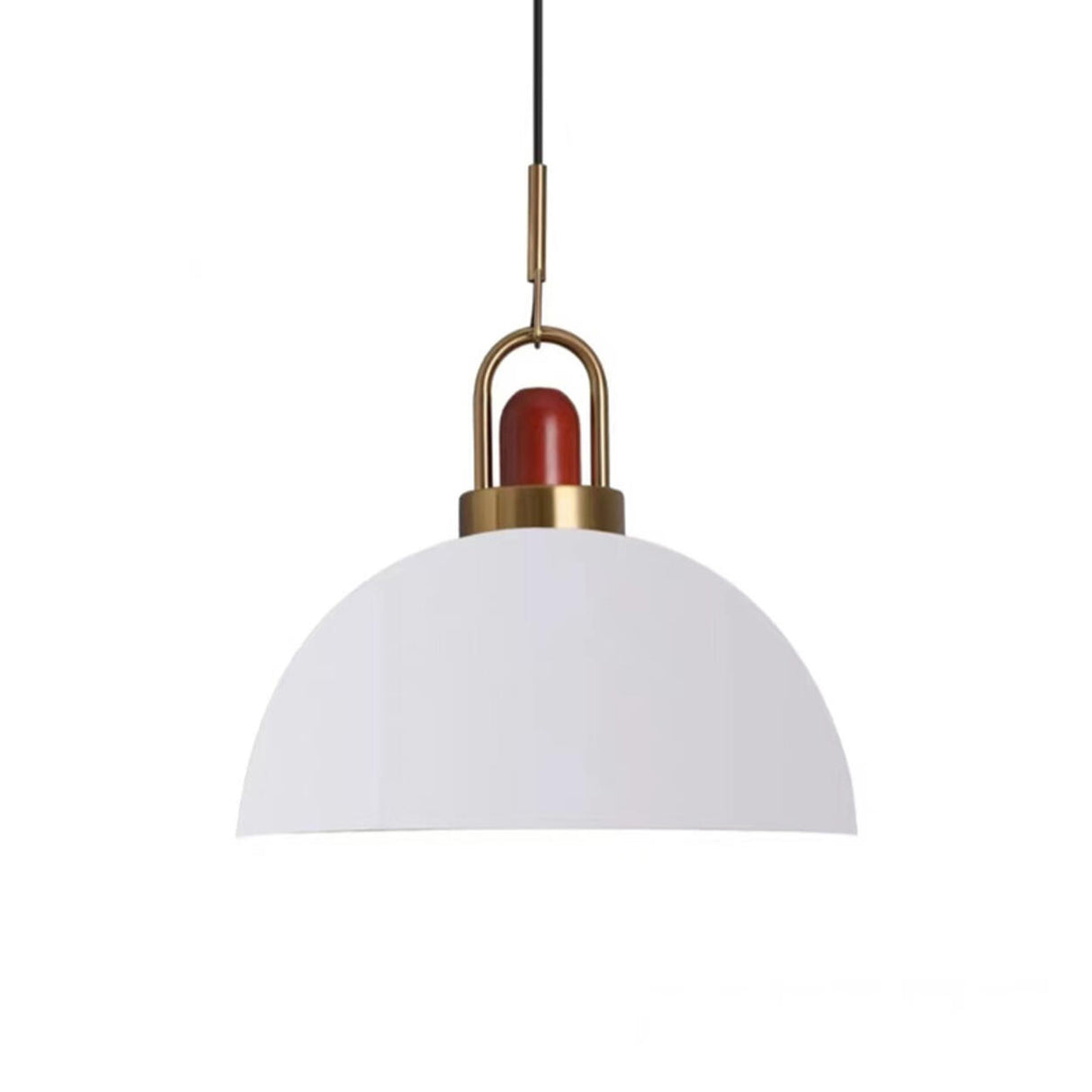 Commercial Industrial Orange Dome Metal Pendant Light Image - 19
