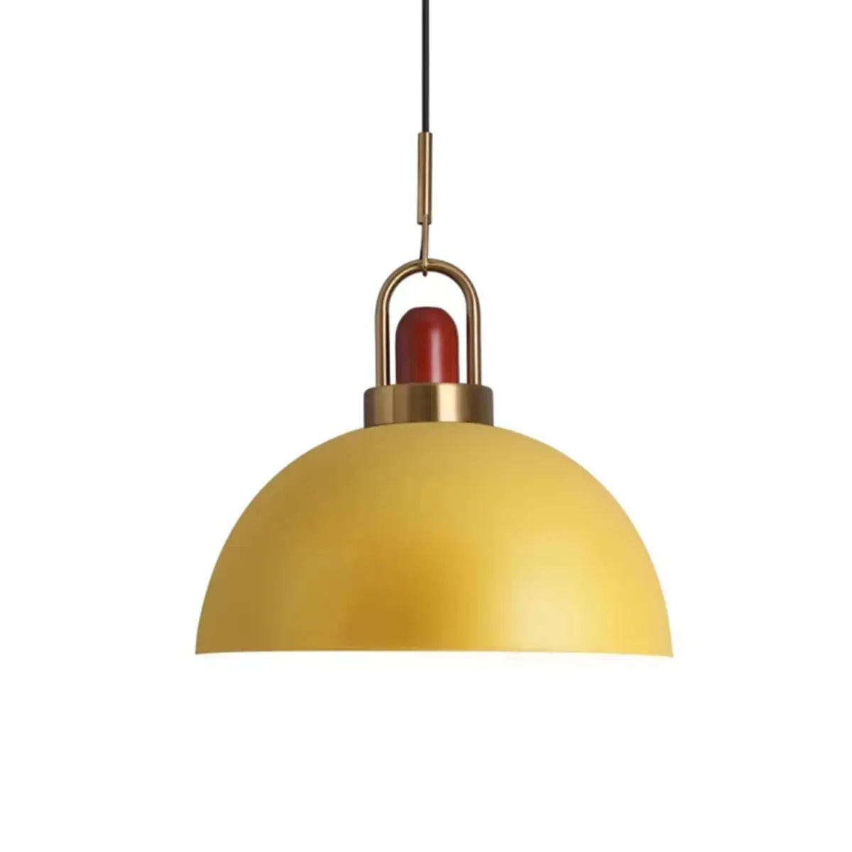 Commercial Industrial Orange Dome Metal Pendant Light Image - 3
