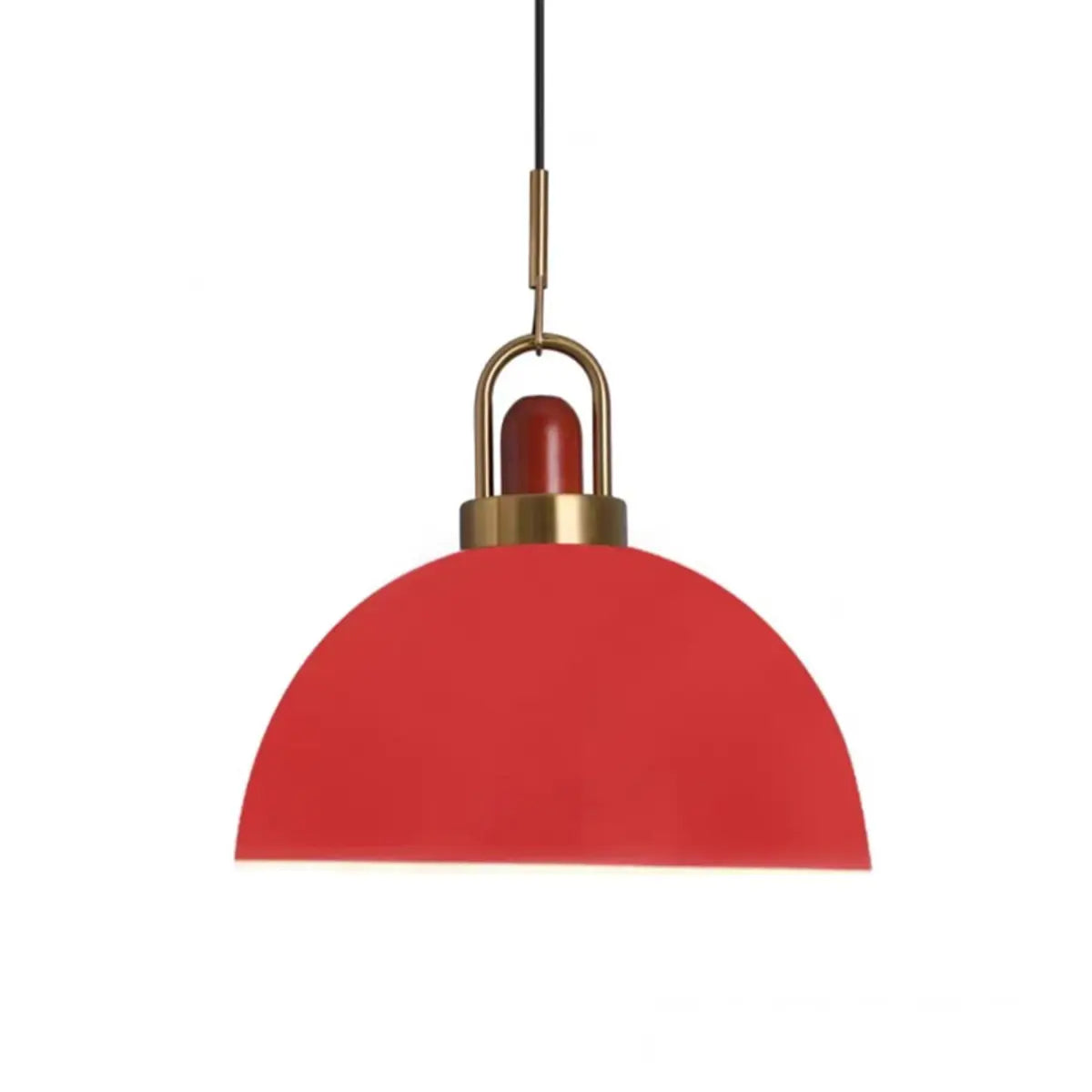 Commercial Industrial Orange Dome Metal Pendant Light Image - 5