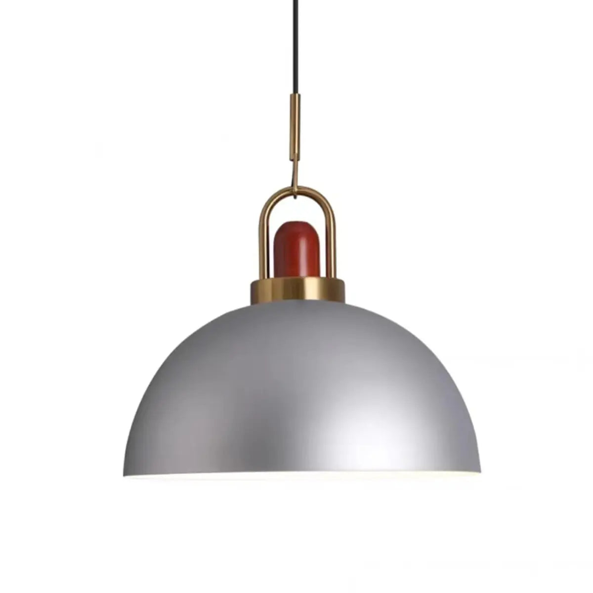 Commercial Industrial Orange Dome Metal Pendant Light Image - 6