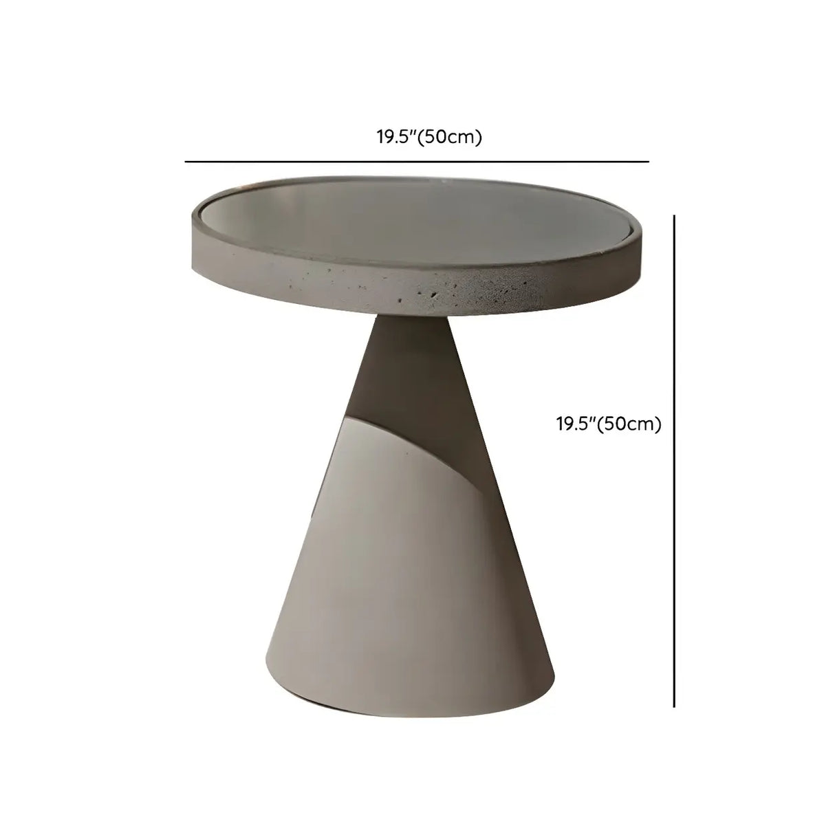 Compact Grey Finish Stone Round Outdoor Coffee Table