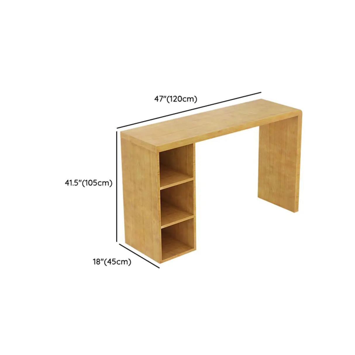 Compact Wooden Breakfast Bar with Built-In Storage Shelves Image - 13