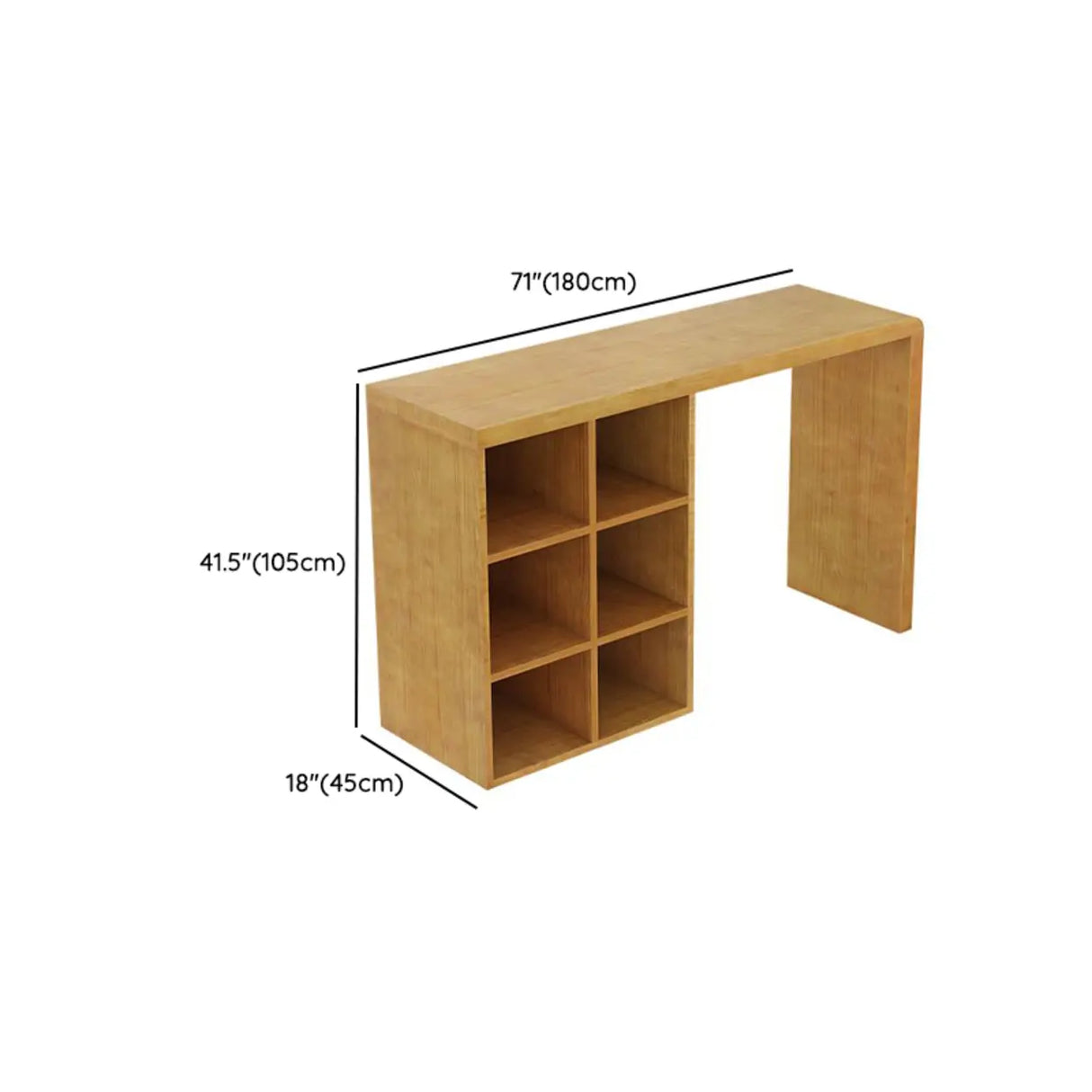 Compact Wooden Breakfast Bar with Built-In Storage Shelves Image - 16