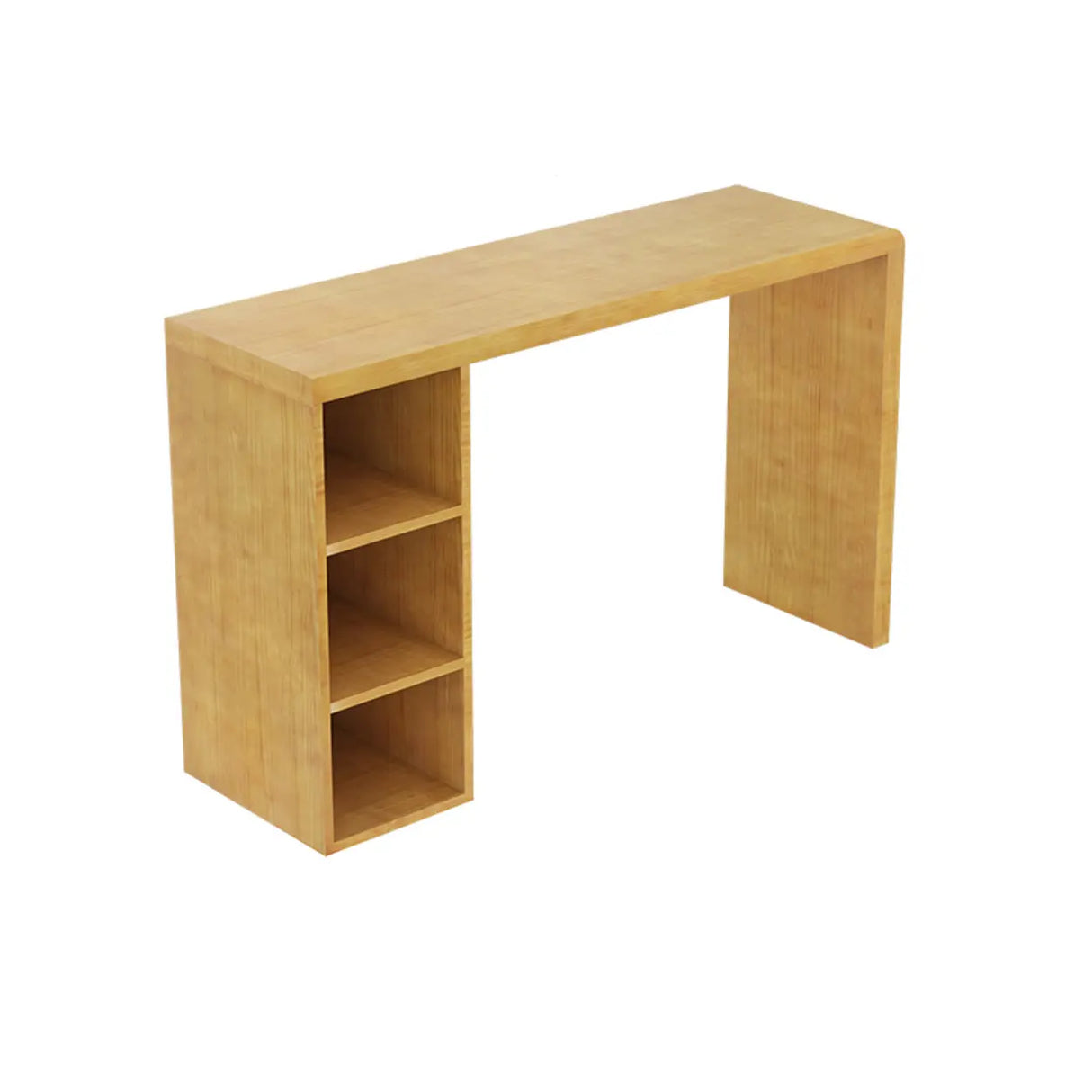 Compact Wooden Breakfast Bar with Built-In Storage Shelves Image - 3