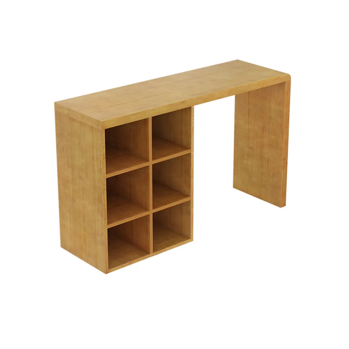 Compact Wooden Breakfast Bar with Built-In Storage Shelves Image - 5