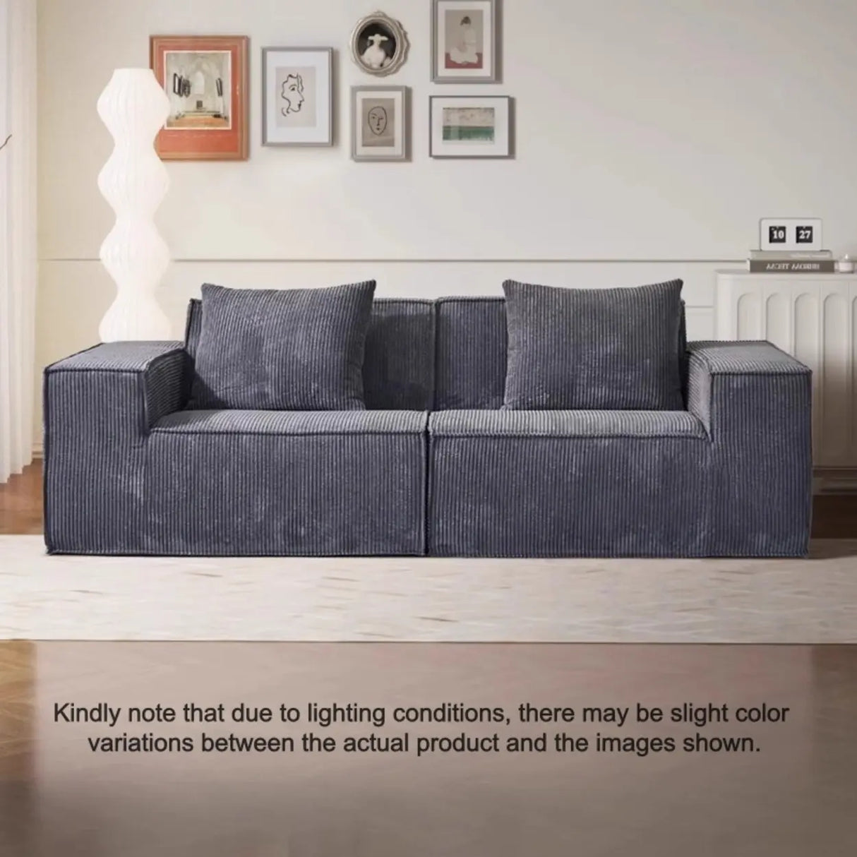 Modular Compressed Corduroy Sofa Set Image - 6