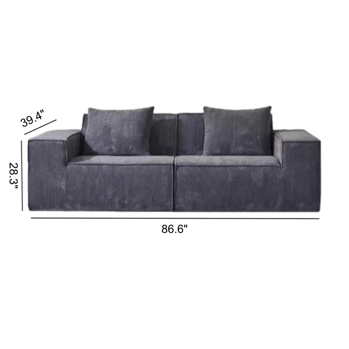 Compressed Corduroy Modular Sofa in a Box