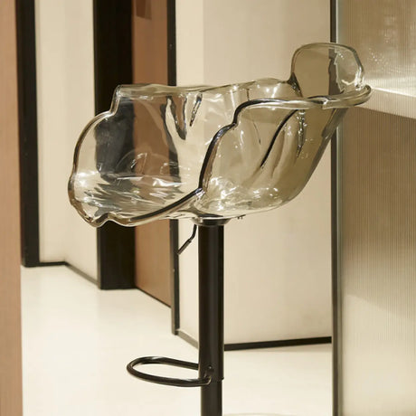Concave Adjustable Height Swivel Acrylic Bar Stool Image - 1