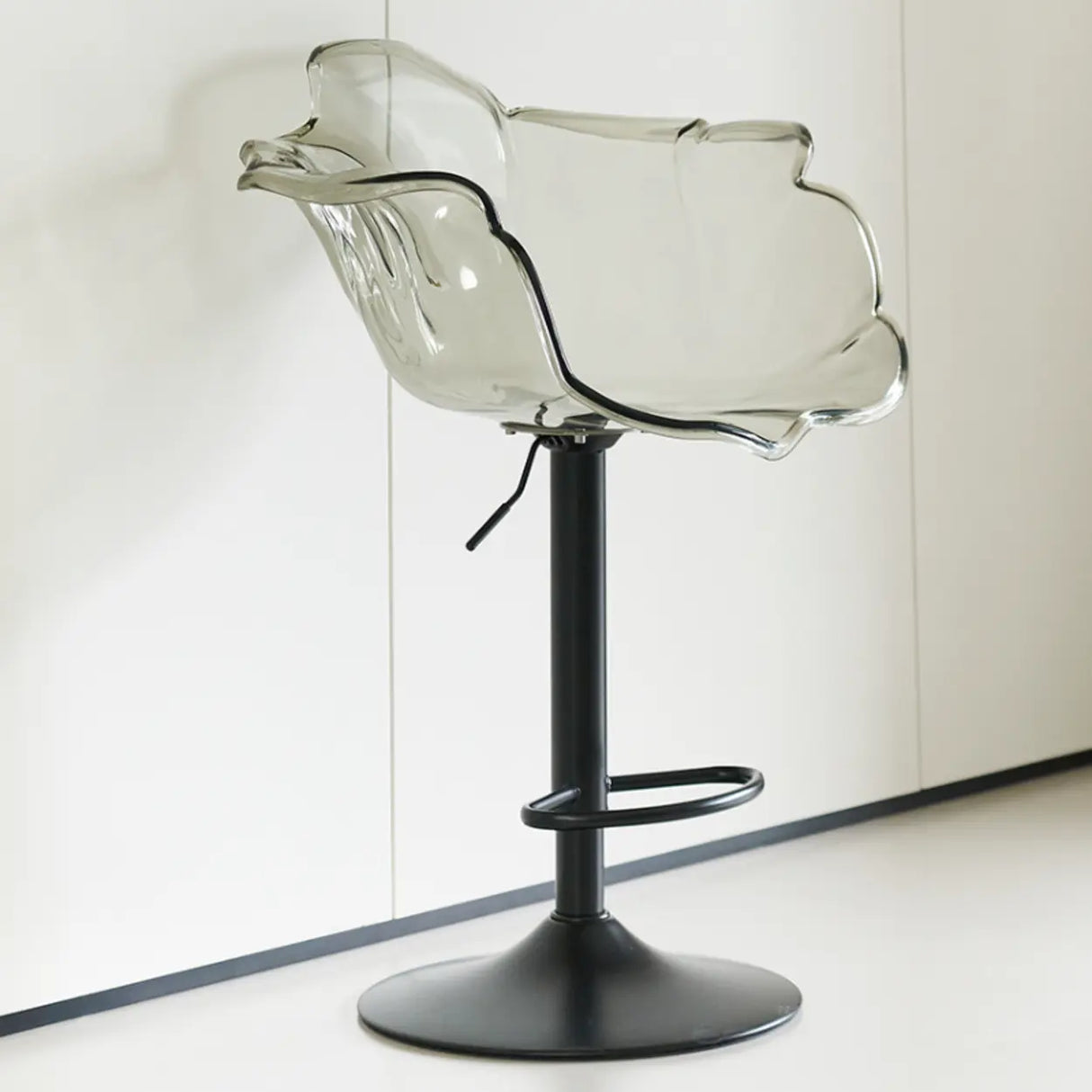 Concave Adjustable Height Swivel Acrylic Bar Stool Image - 3