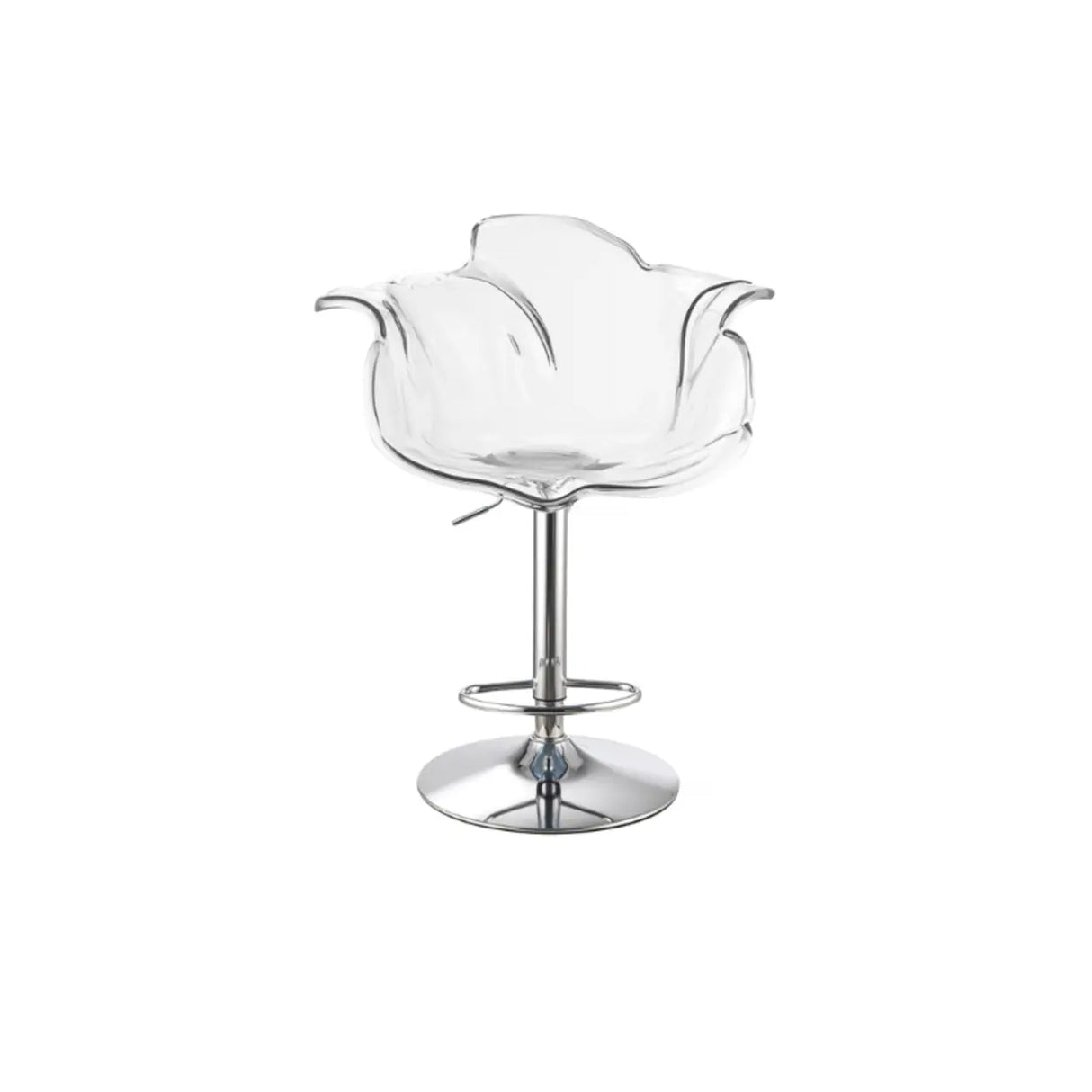 Concave Adjustable Height Swivel Acrylic Bar Stool Image - 4