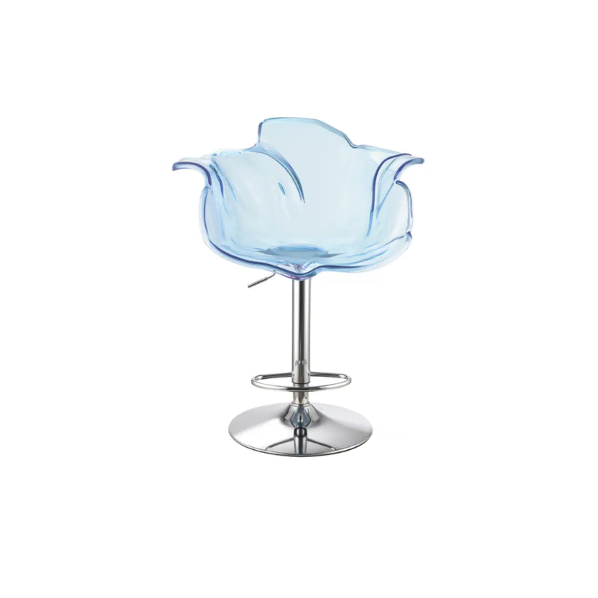 Concave Adjustable Height Swivel Acrylic Bar Stool Image - 5