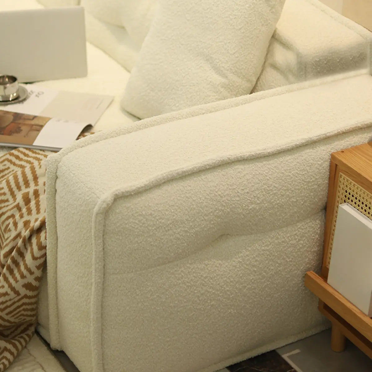 Concealed Support Sherpa Square Arm Tight Back Loveseat Image - 3