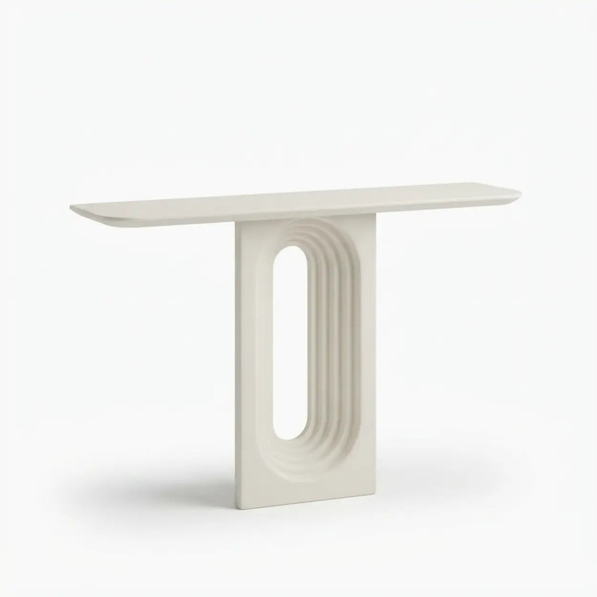 Console Table with Arch Panel Design for Entryway and Living Room Image - 2