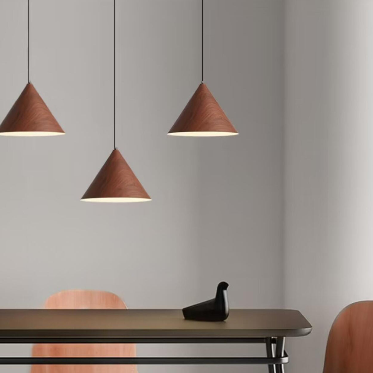 Contemporary 3-Light Cone Metal Island Hanging Light Image - 1