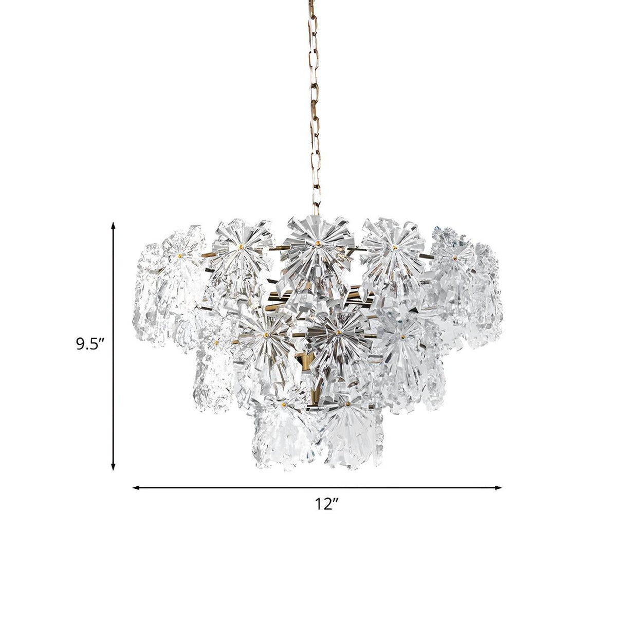 Contemporary 3 Tiers Crystal Snowflake Pendant Chandelier