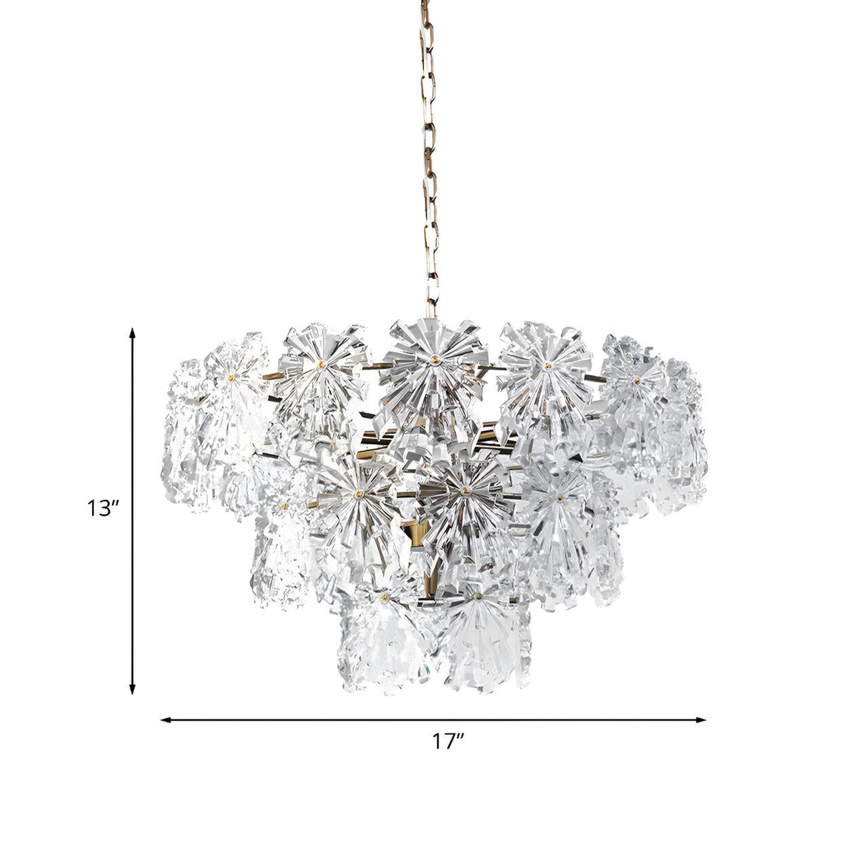Contemporary 3 Tiers Crystal Snowflake Pendant Chandelier Image - 5