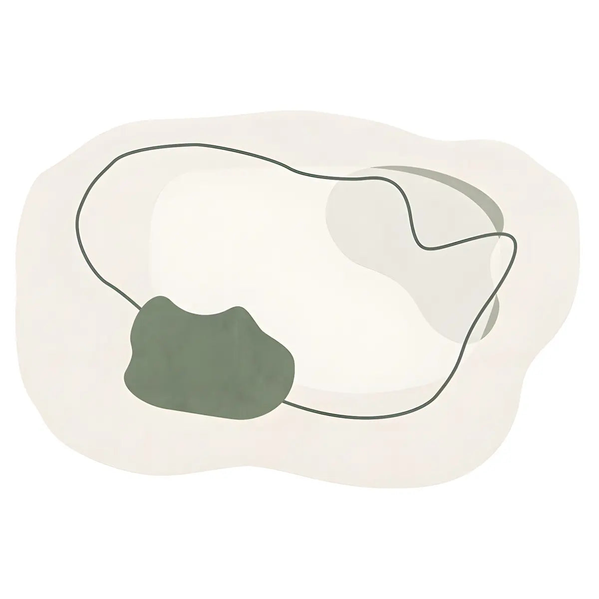 Contemporary Abstract Wool Cloud-Shaped Green Area Rug Image - 5