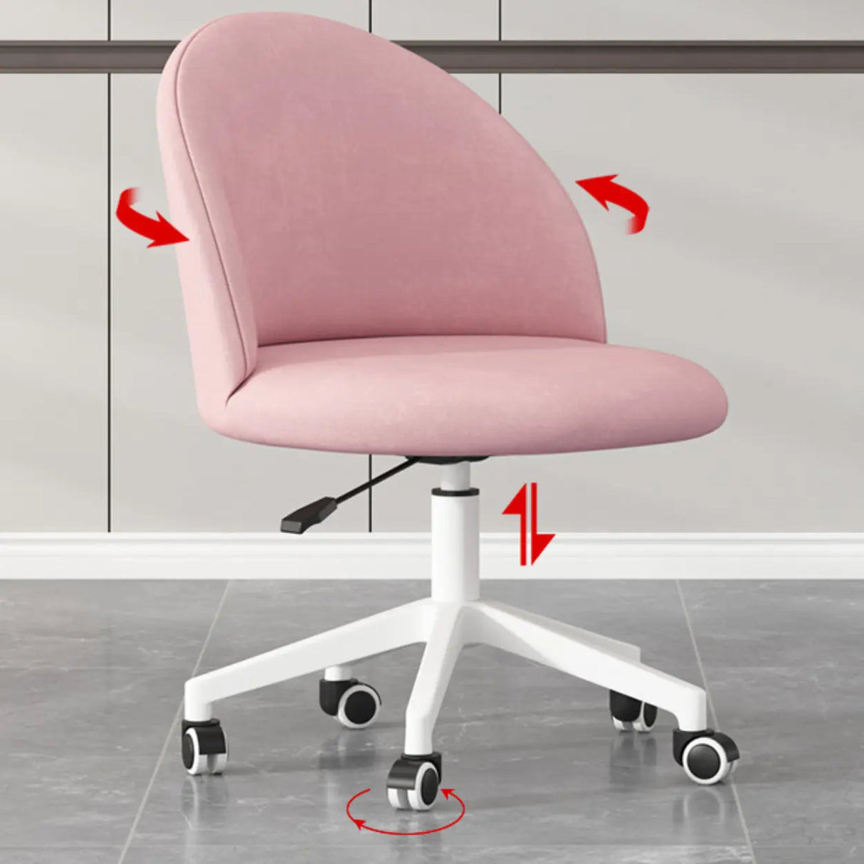 Contemporary Adjustable Ergonomic Upholstered Office Chair Image - 17