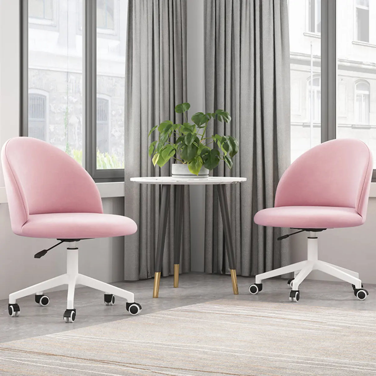 Contemporary Adjustable Ergonomic Upholstered Office Chair Image - 3