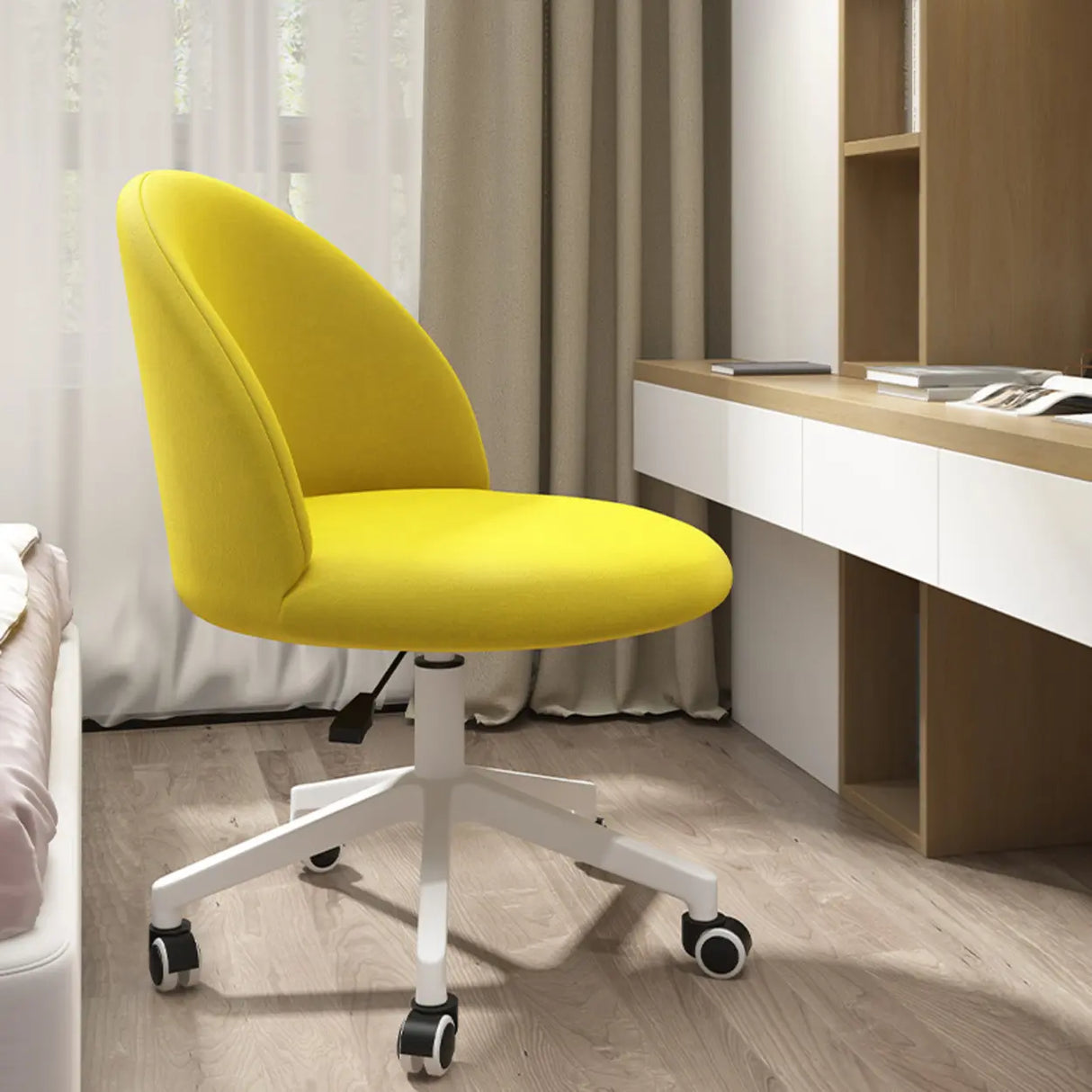 Contemporary Adjustable Ergonomic Upholstered Office Chair Image - 6