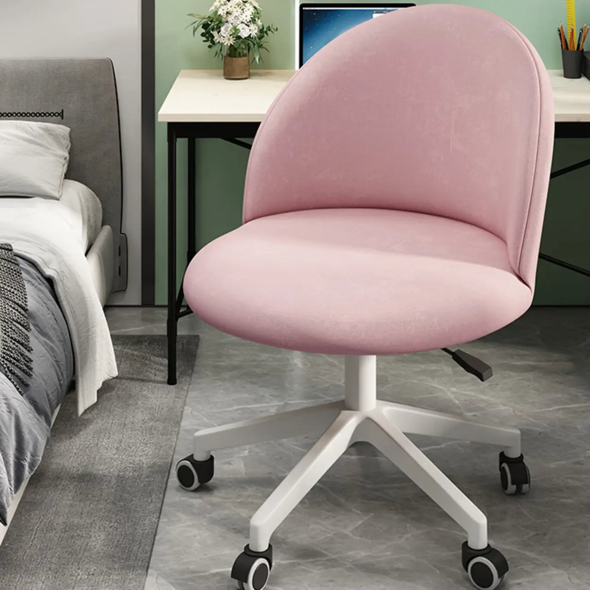 Contemporary Adjustable Ergonomic Upholstered Office Chair Image - 8