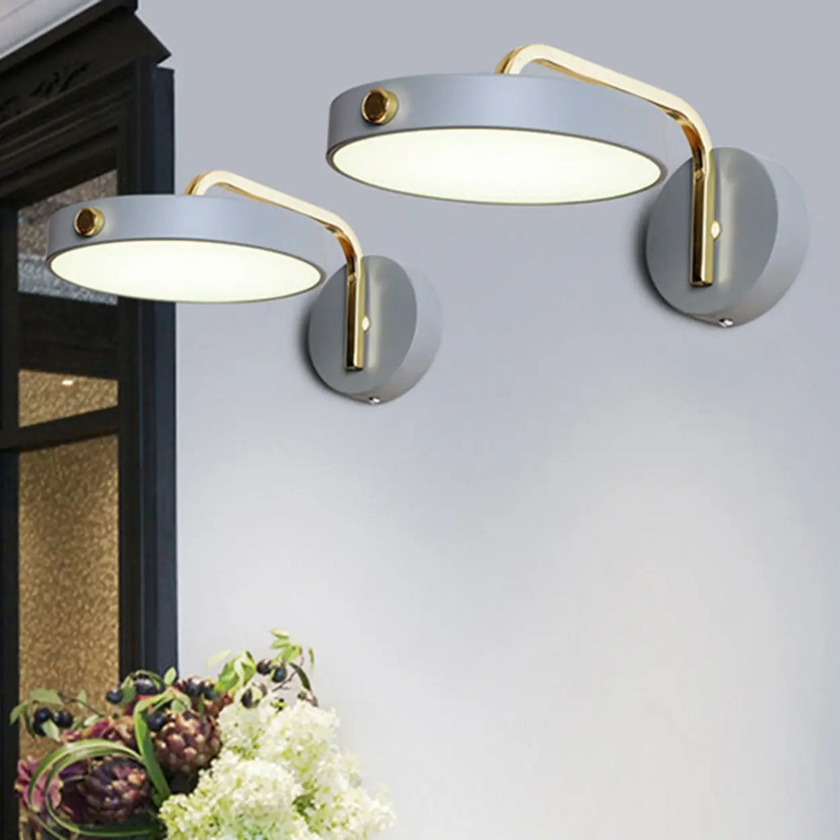 Contemporary Adjustable Round Metal LED Wall Sconce Image - 3