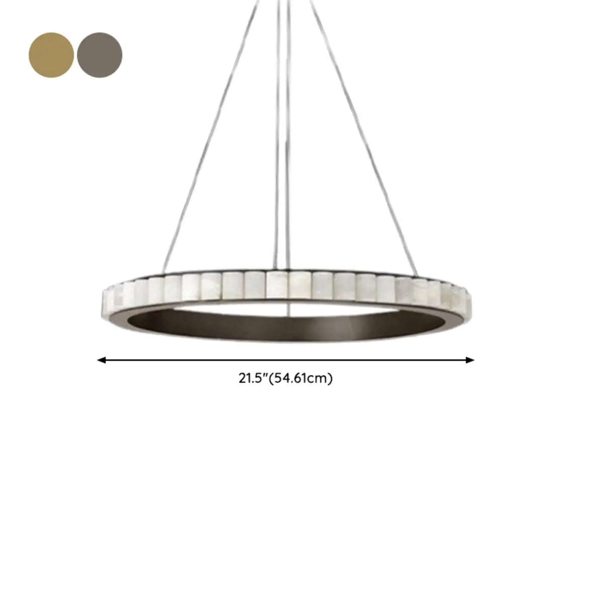 Contemporary Alabaster Circular 2 Tiers Hanging Chandelier