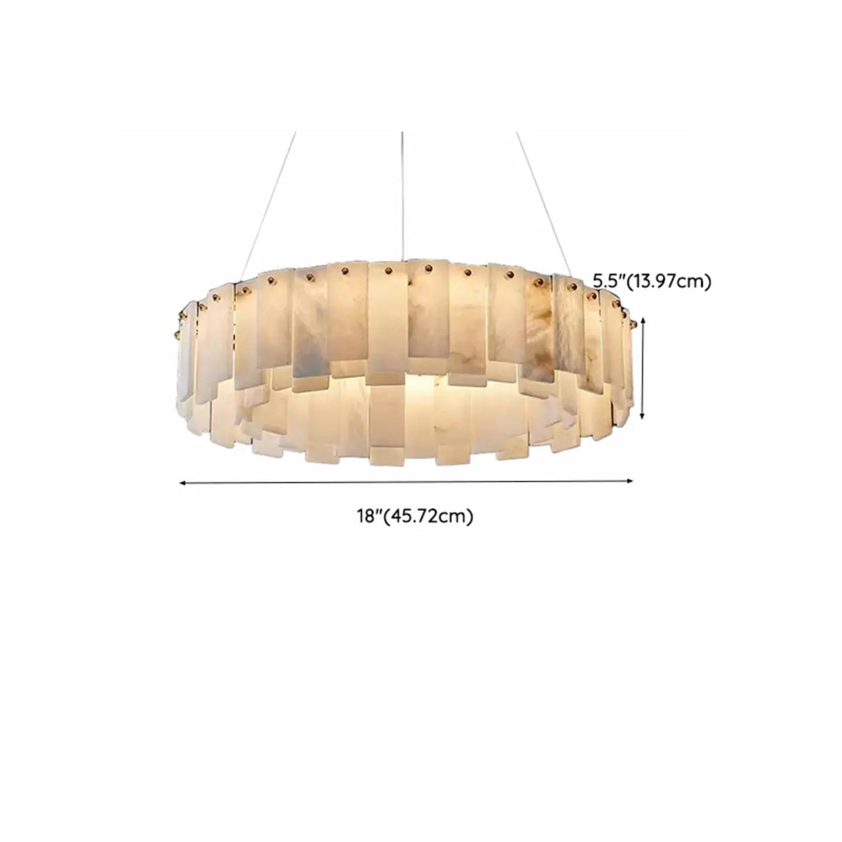 Contemporary Alabaster Circular Chandelier for Living Room