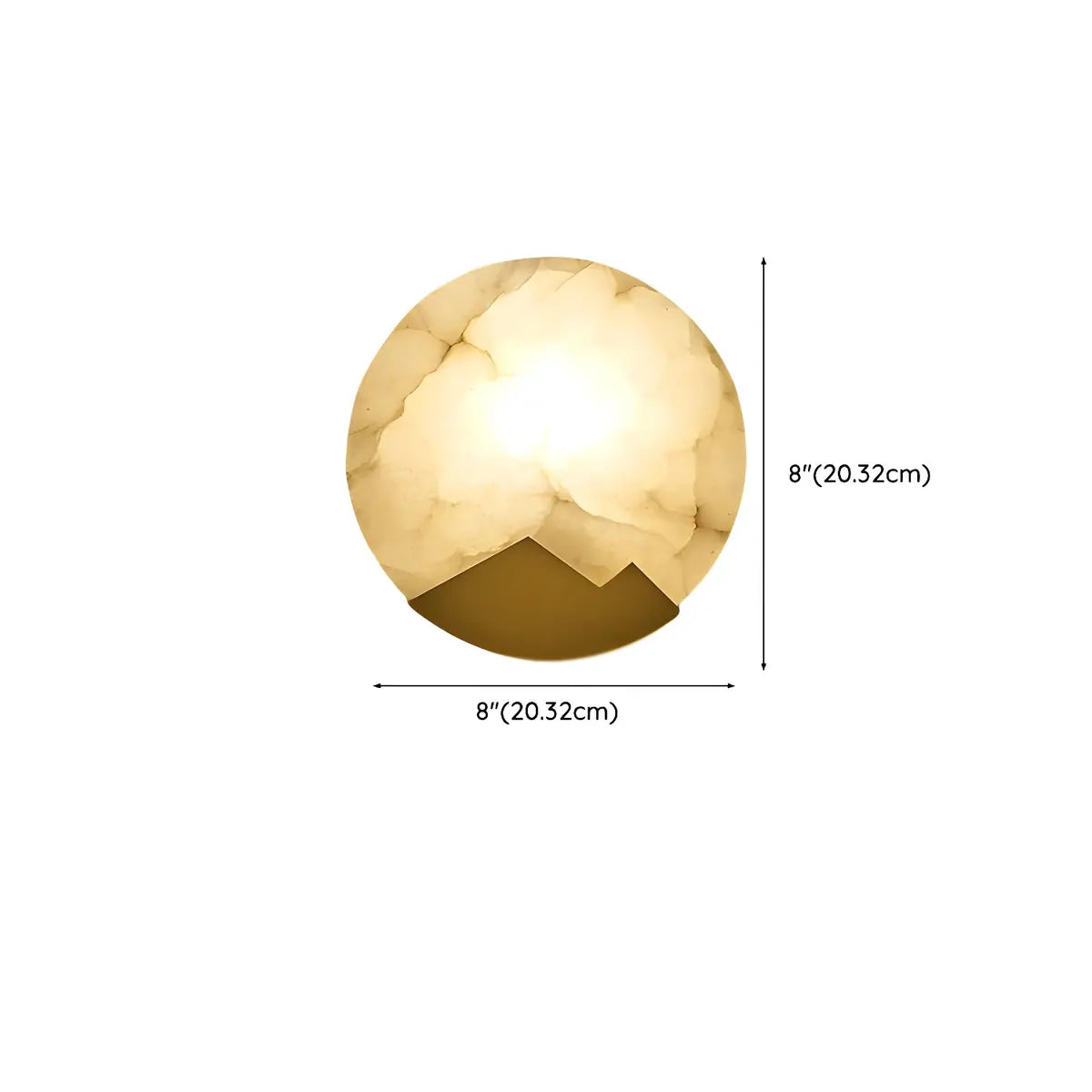 Contemporary Alabaster Circular Living Room Gold Wall Sconce
