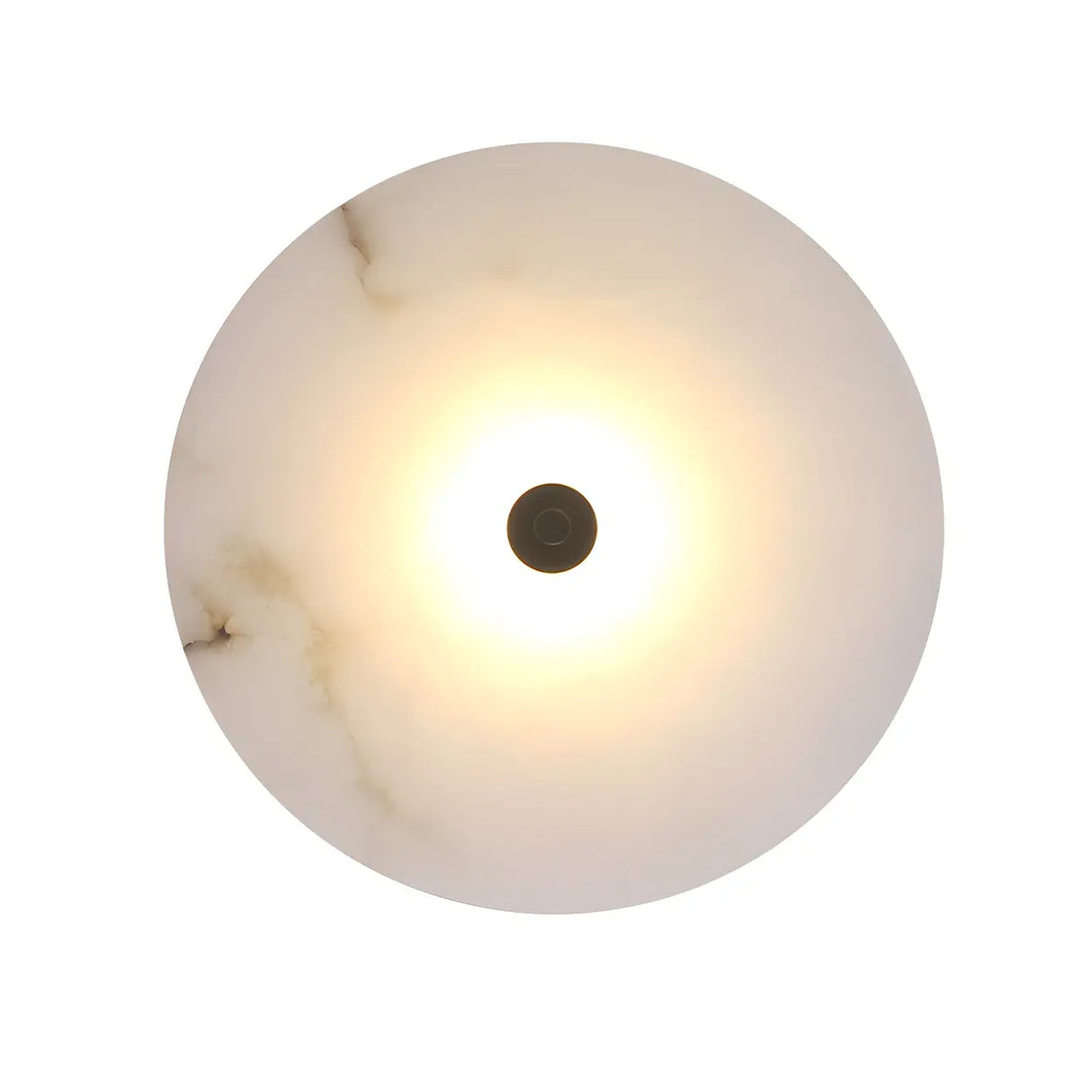 Contemporary Alabaster Circular Round White Wall Lamp Image - 11
