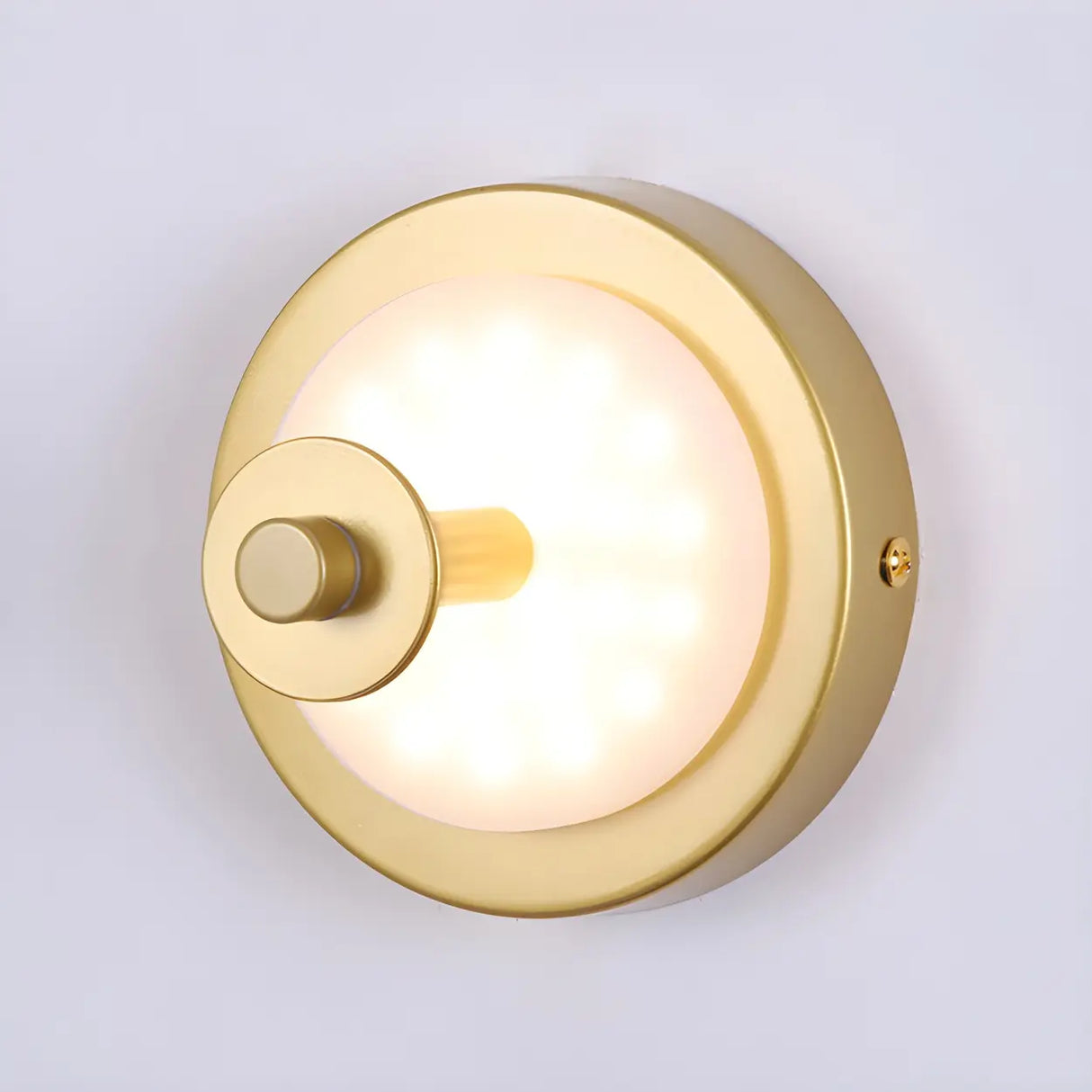 Contemporary Alabaster Circular Round White Wall Lamp Image - 12