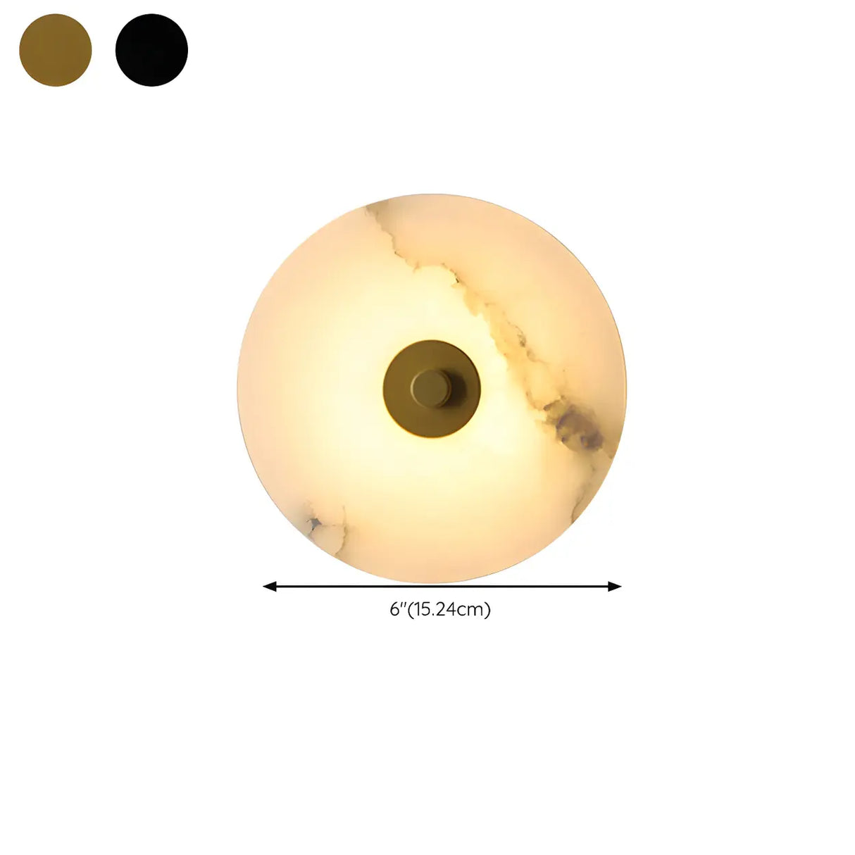 Contemporary Alabaster Circular Round White Wall Lamp