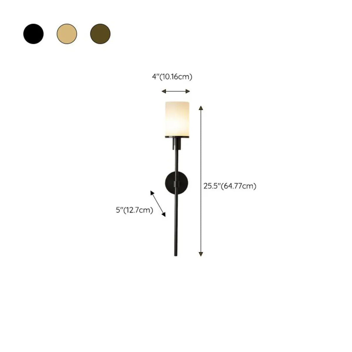 Contemporary Alabaster Cylinder Gold Foyer Wall Sconce