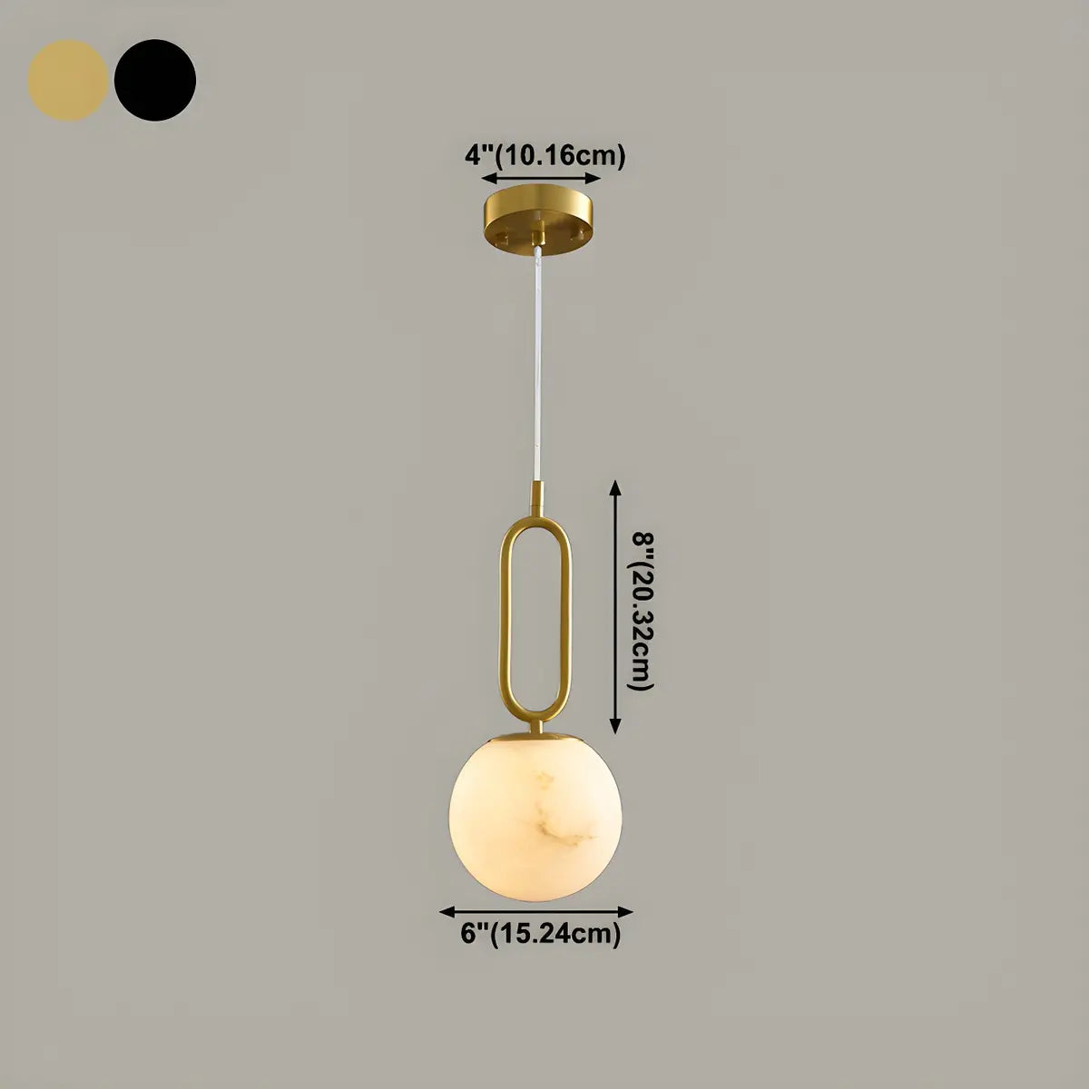 Contemporary Alabaster Globe Living Room Pendant Light