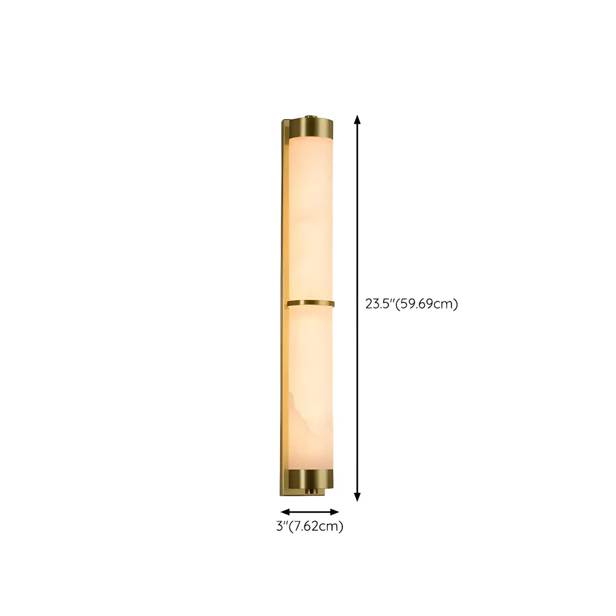 Contemporary Alabaster Gold Tube White Bedroom Wall Lamp