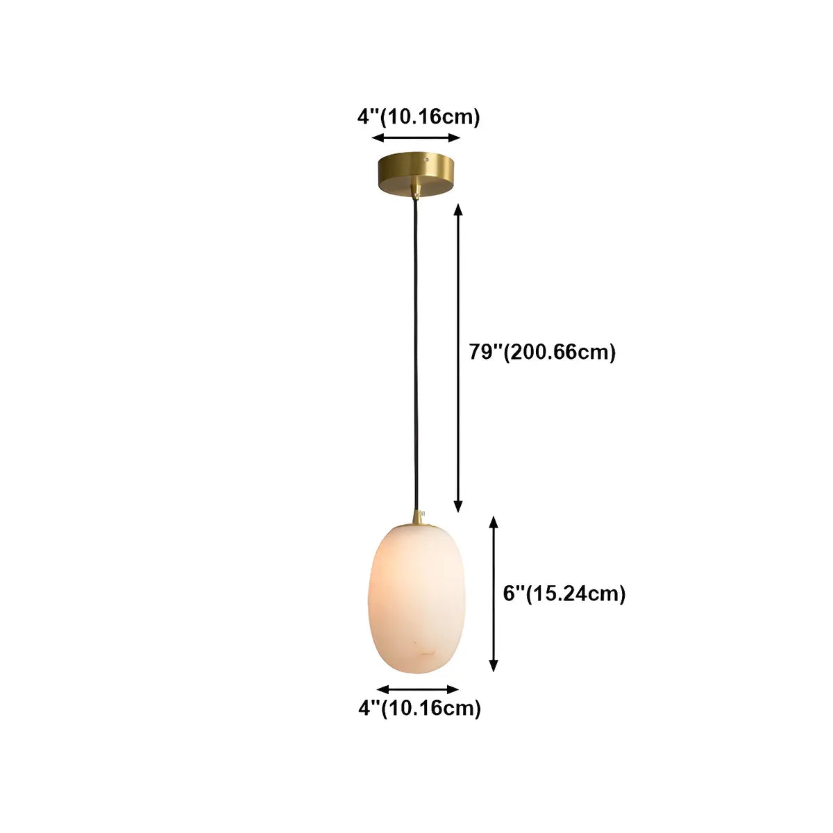 Contemporary Alabaster Oval Living Room Pendant Light