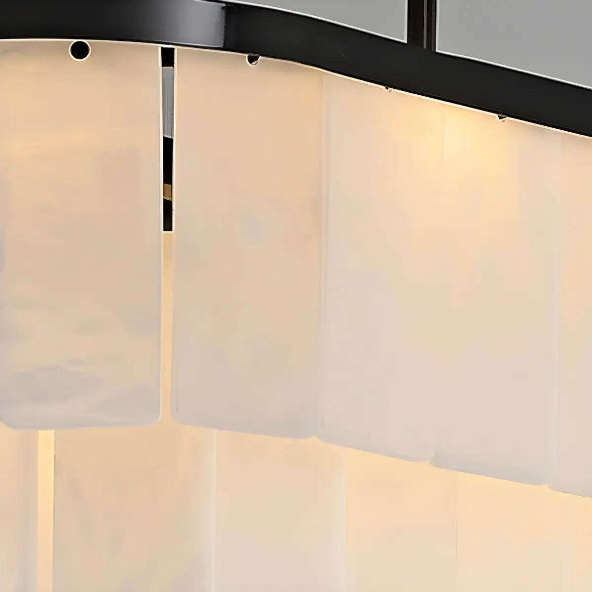 Contemporary Alabaster Oval Marble Chain Island Light Image - 10