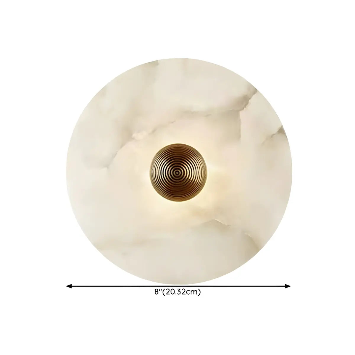 Contemporary Alabaster Round Living Room White Wall Sconce