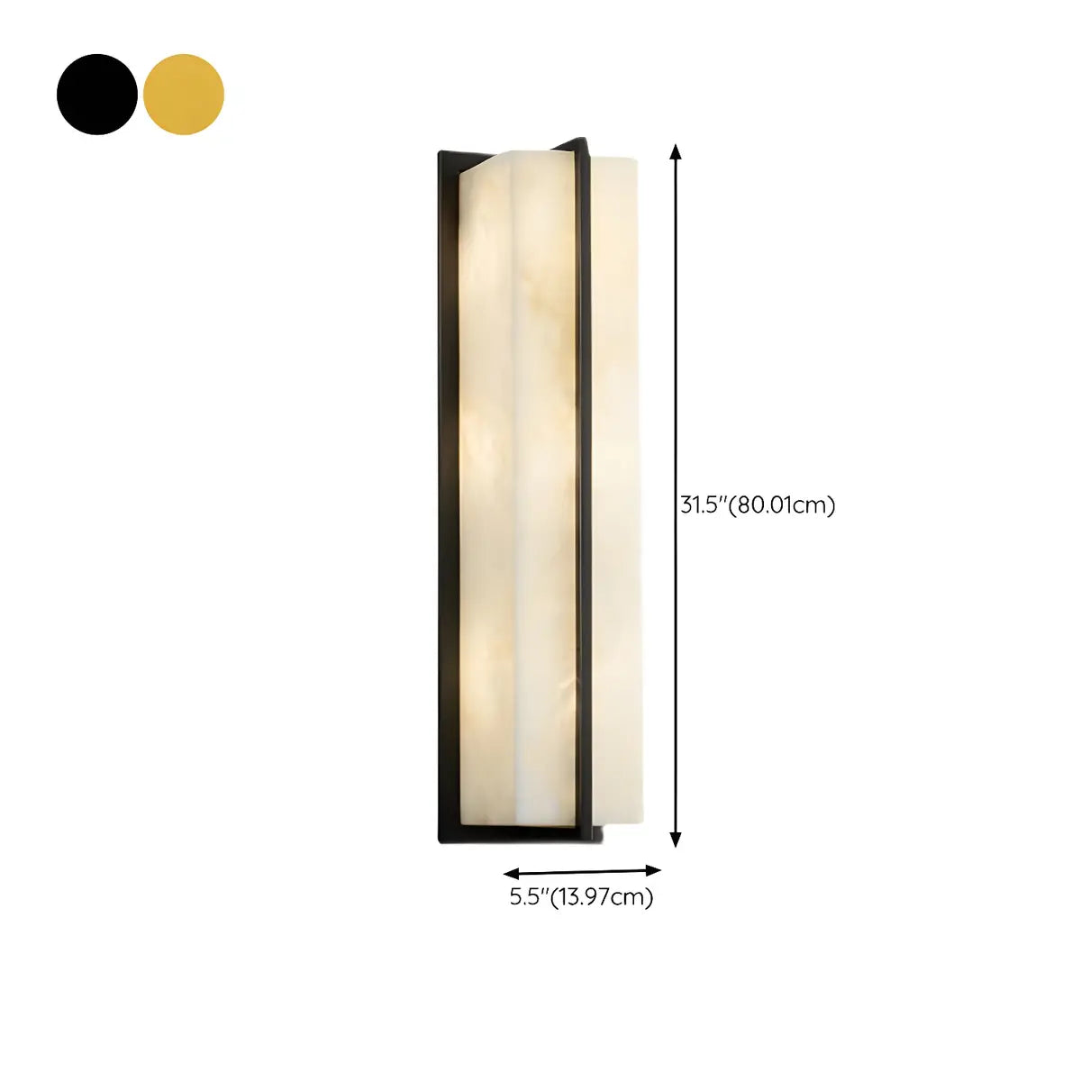 Contemporary Alabaster Square Black Living Room Wall Lamp