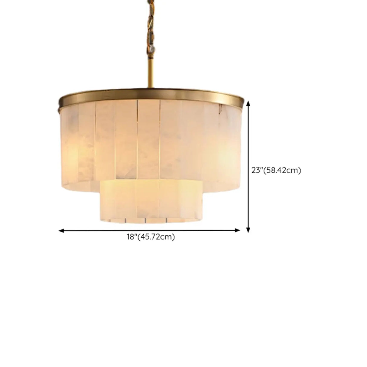Contemporary Alabaster Tiered Gold Living Room Chandelier